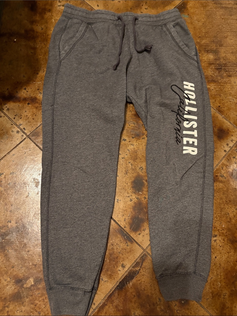 Hollister Kids Dark Gray Logo Jogger Sweatpants
